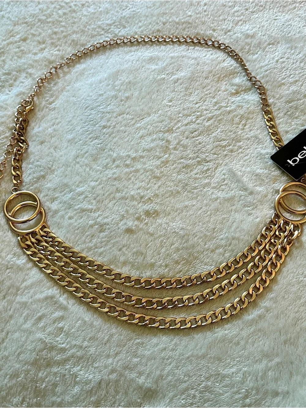 NWT Bebe Gold Chain Link Statement Belt
